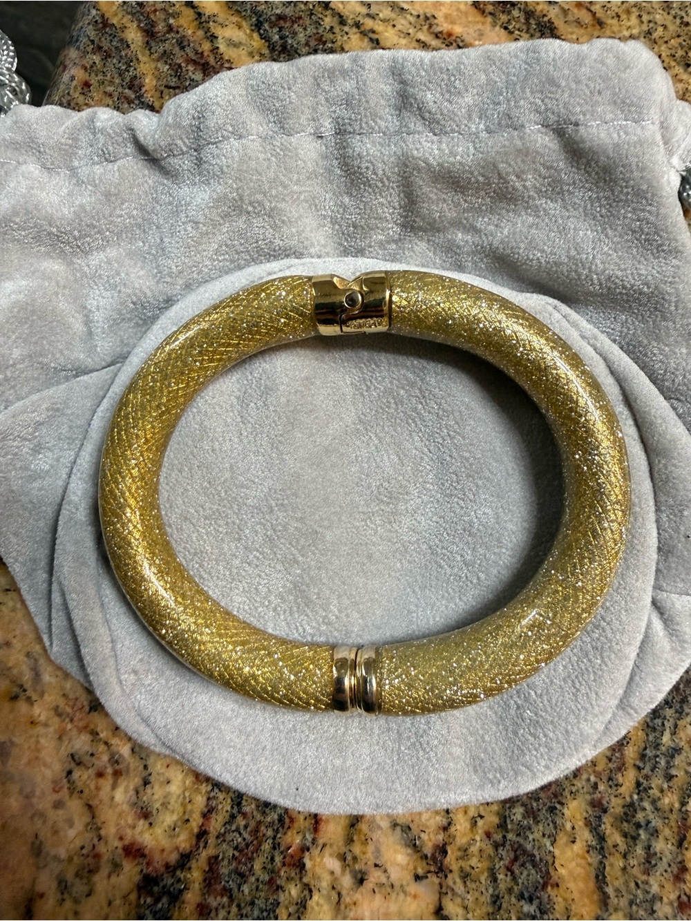 Erwin Pearl Snakeskin Bangle Bracelet 22kt Yellow Gold Plated NWOT